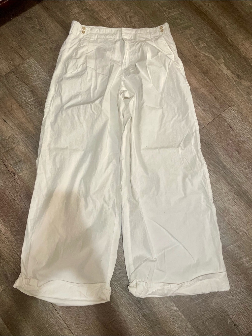 American Eagle Outfitters White Wide-Leg Trousers
